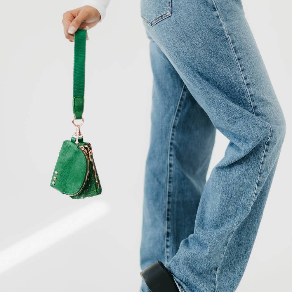 Wonderlust Woven Dual Pouch Wristlet 