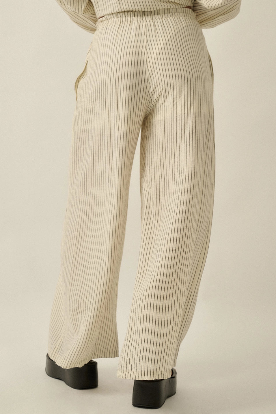 Pinstripe Wide Leg Pants