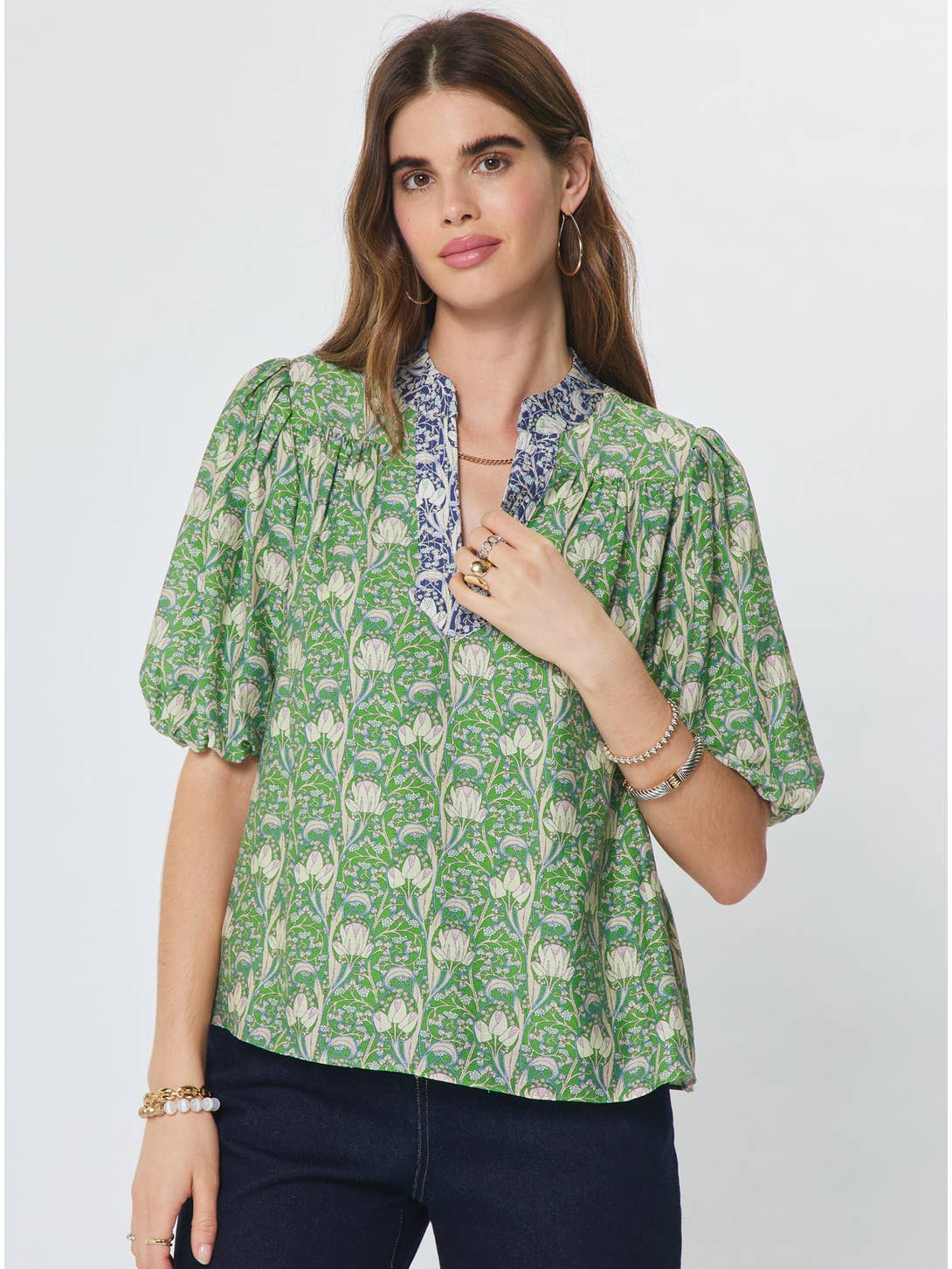 Lotus Flower Print Top