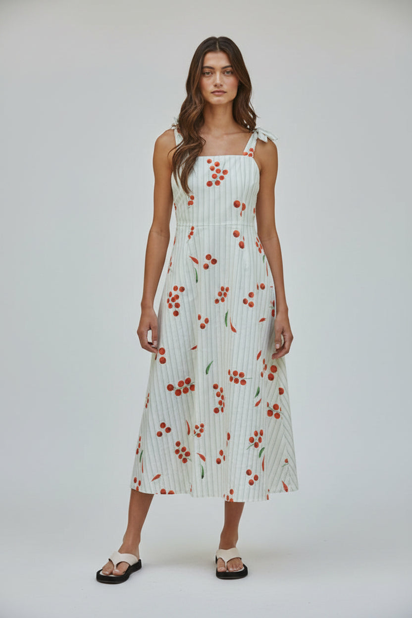 Veggie Print Sleeveless Maxi