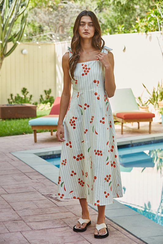 Veggie Print Sleeveless Maxi