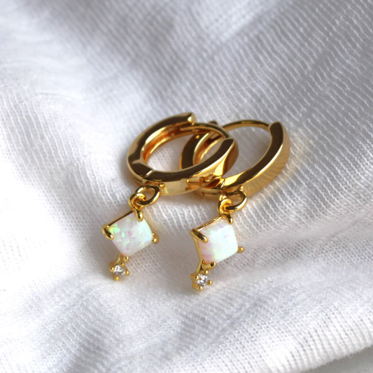 Alma Opal Huggie Hoops