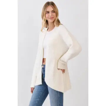 Chevron Open Front Cardigan