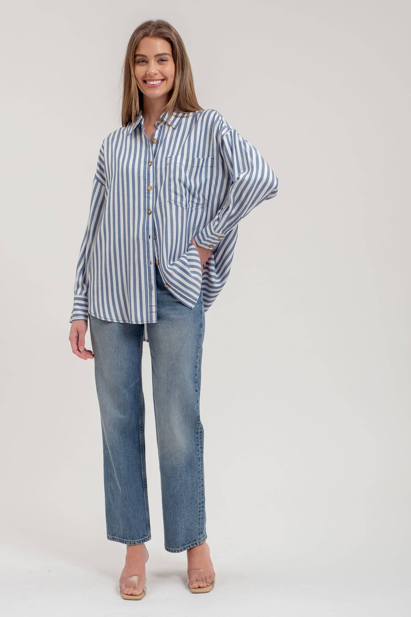 Stripe Collared Button Down