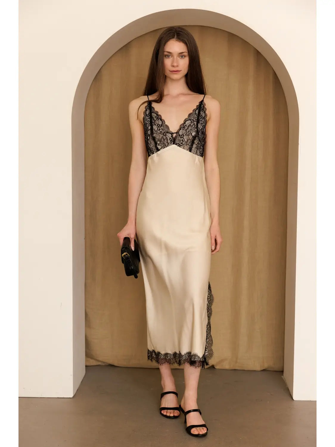 Lace Silky Slip Dress