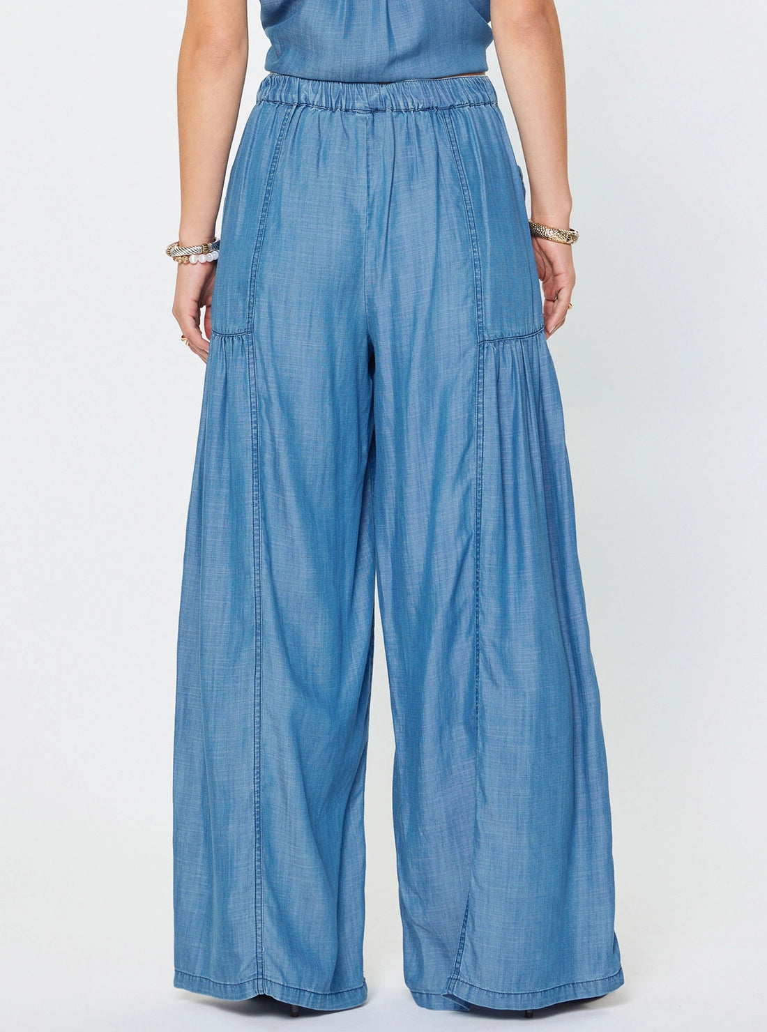 Chambray Palazzo Pants