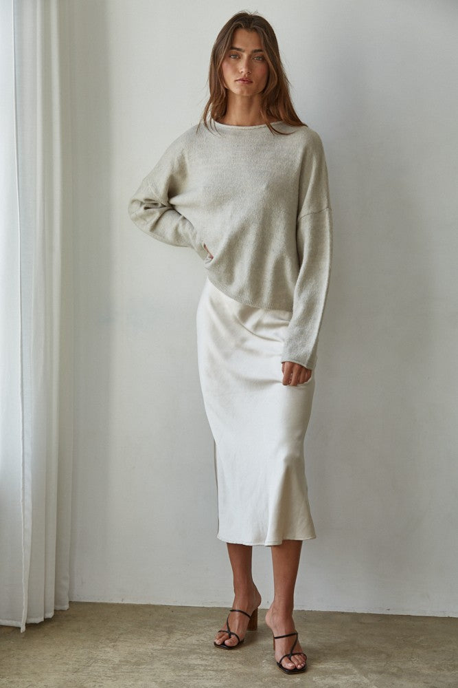 Light Rolled Hem Sweater