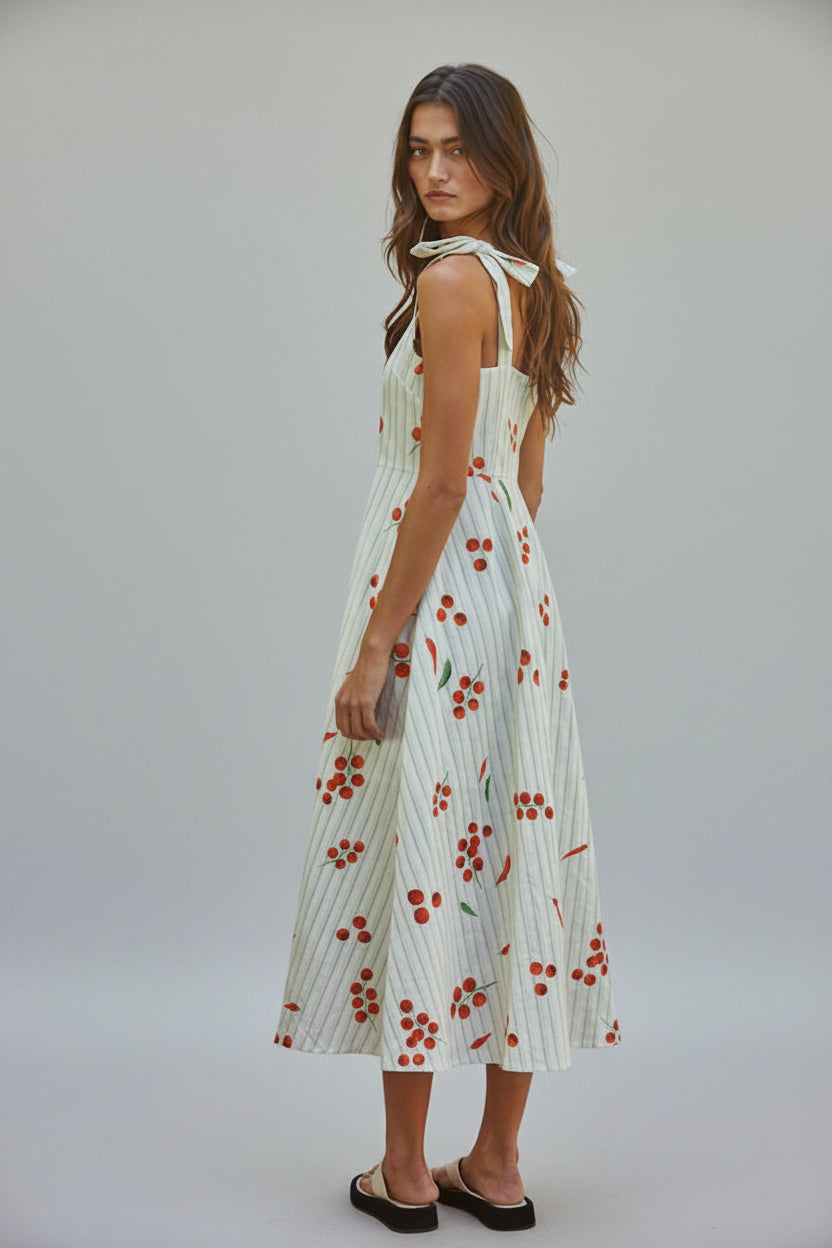Veggie Print Sleeveless Maxi