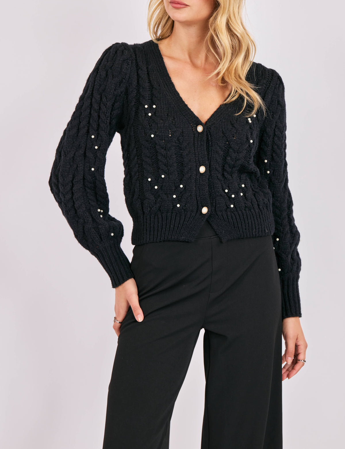 Pearl Embellished Cardi