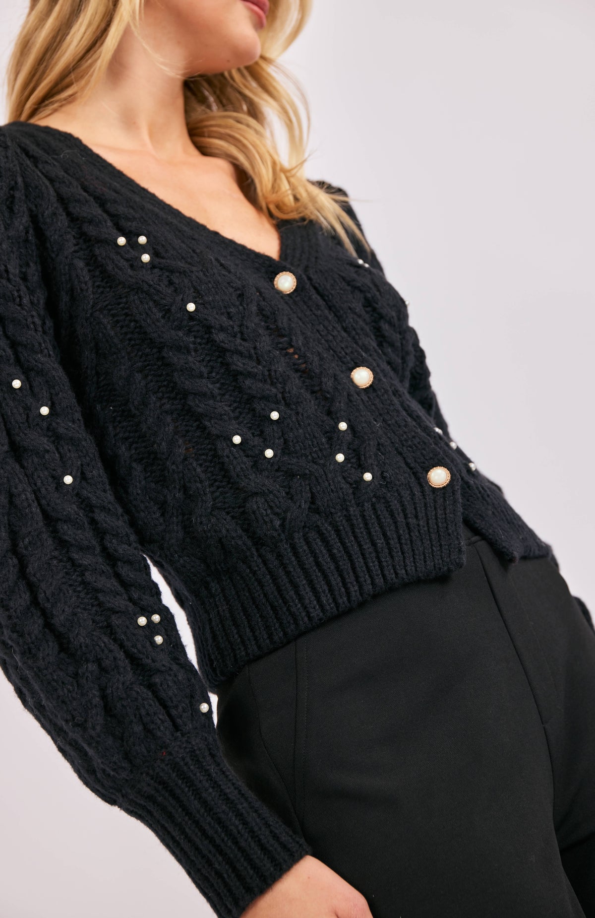 Pearl Embellished Cardi
