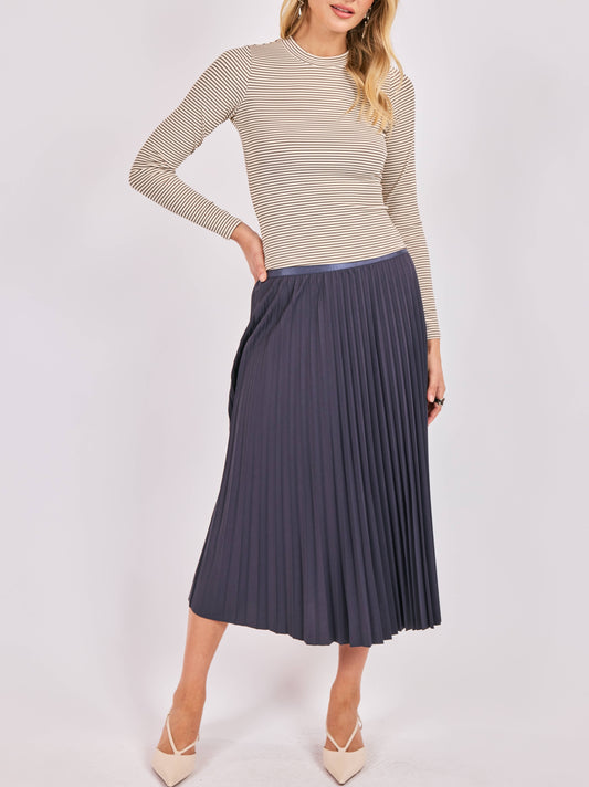 Pleated Midi Skirt