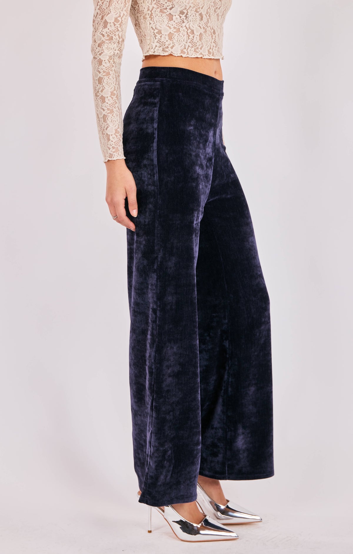 Velvet Wide Leg Pants