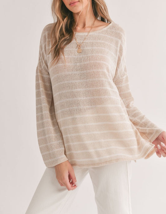 Horizon Bell Sleeve Striped Sweater
