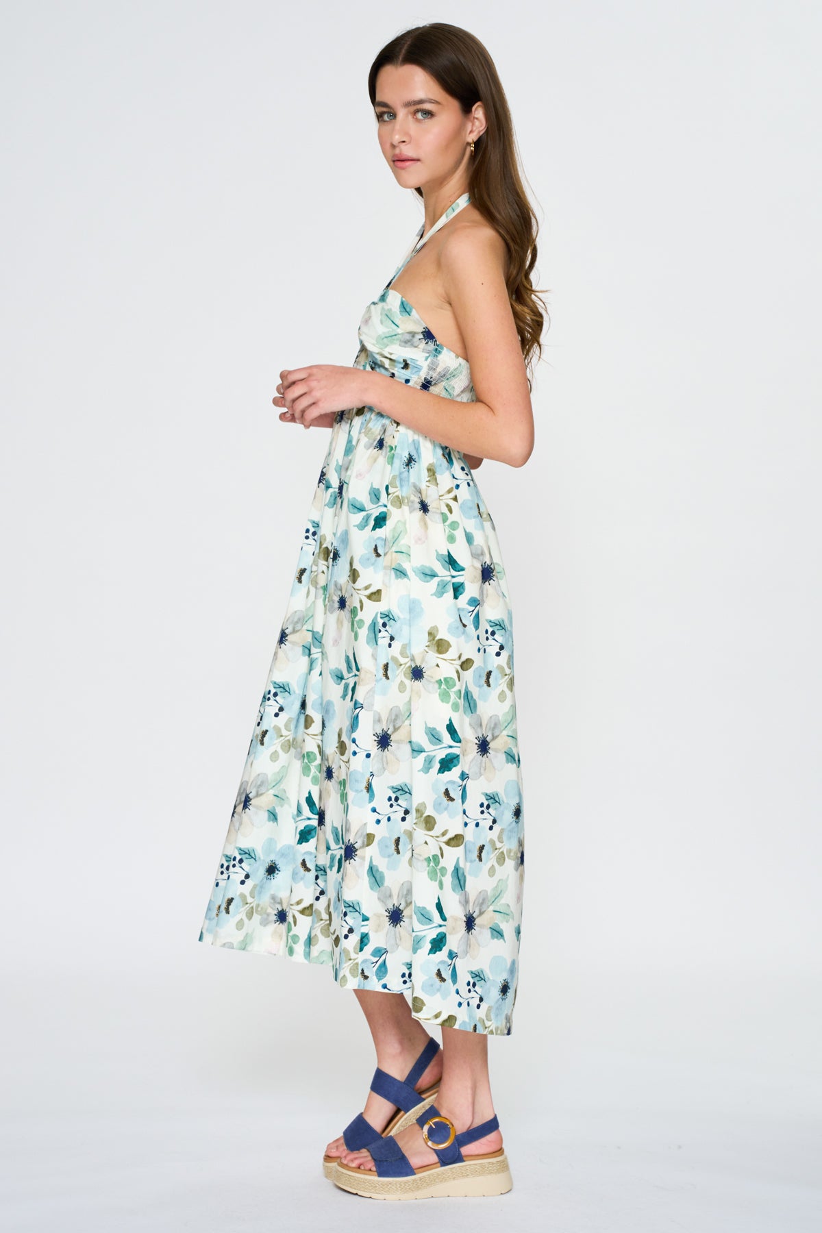 Floral Halter Midi Dress