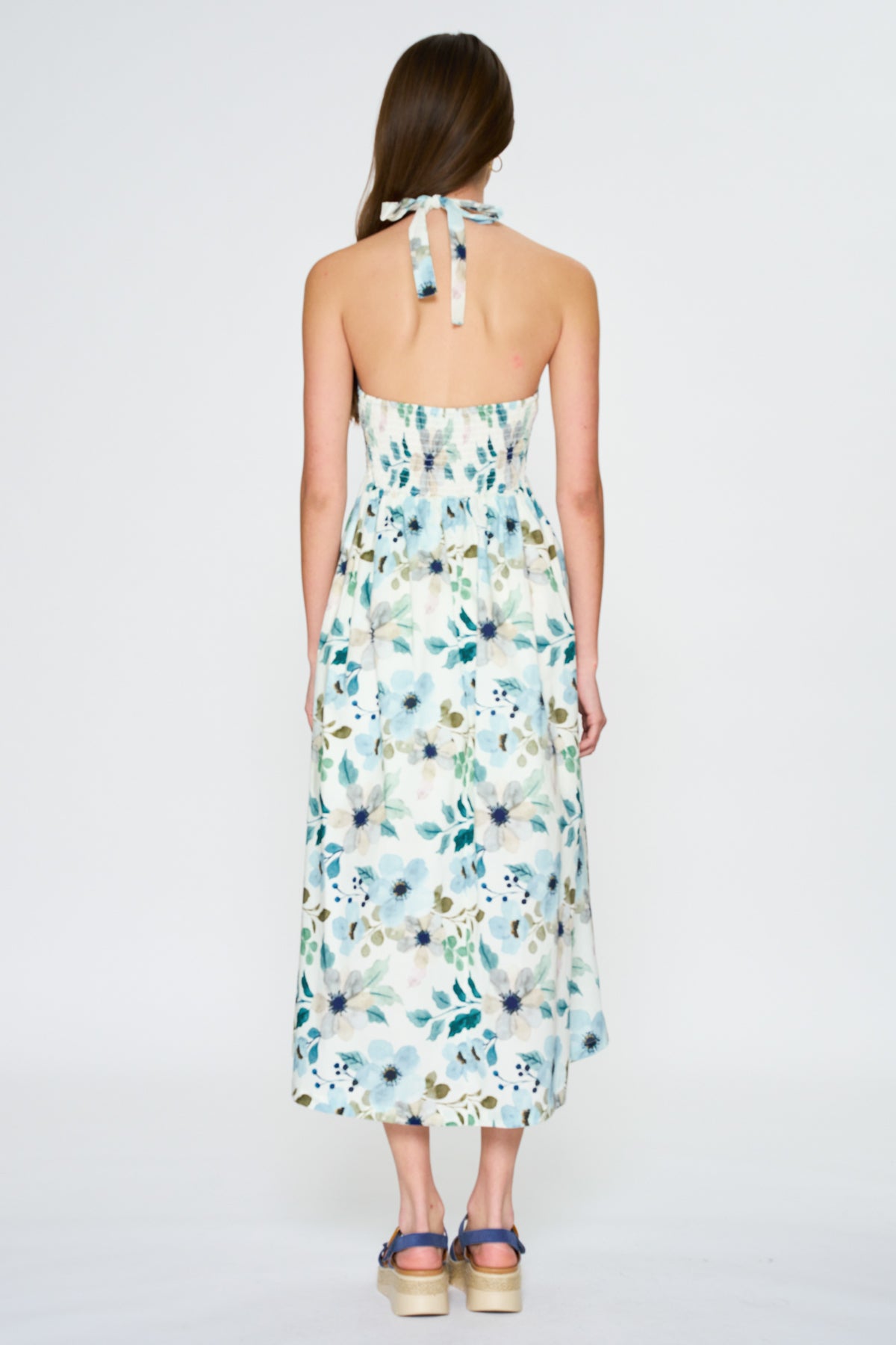 Floral Halter Midi Dress