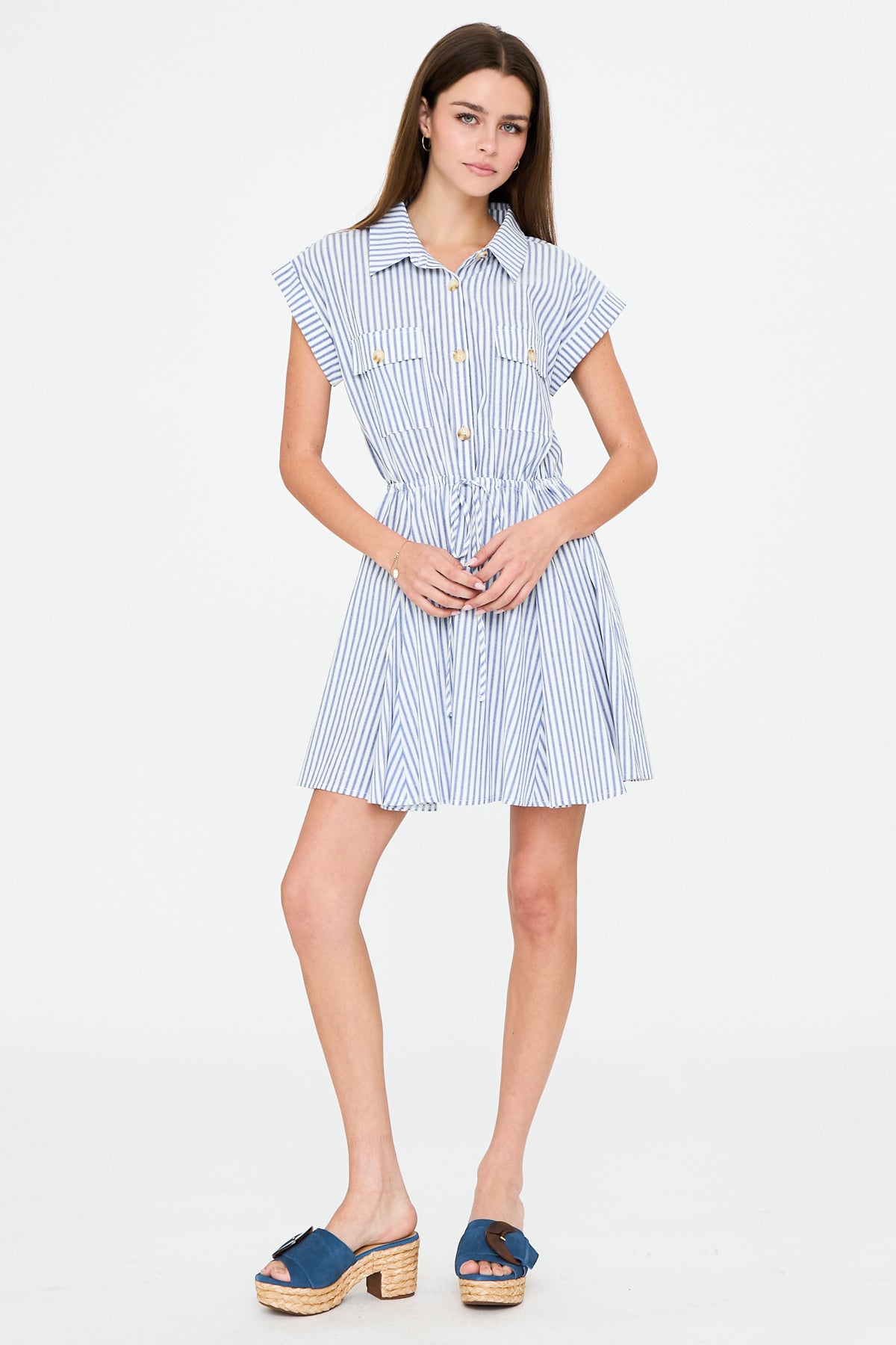 Striped Collar Mini Dress