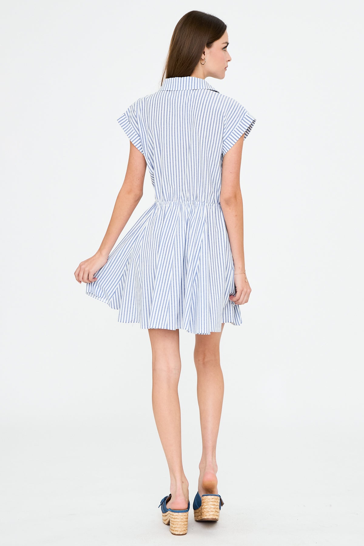 Striped Collar Mini Dress