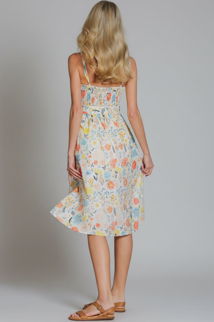 Sweetheart Belted Midi Dress