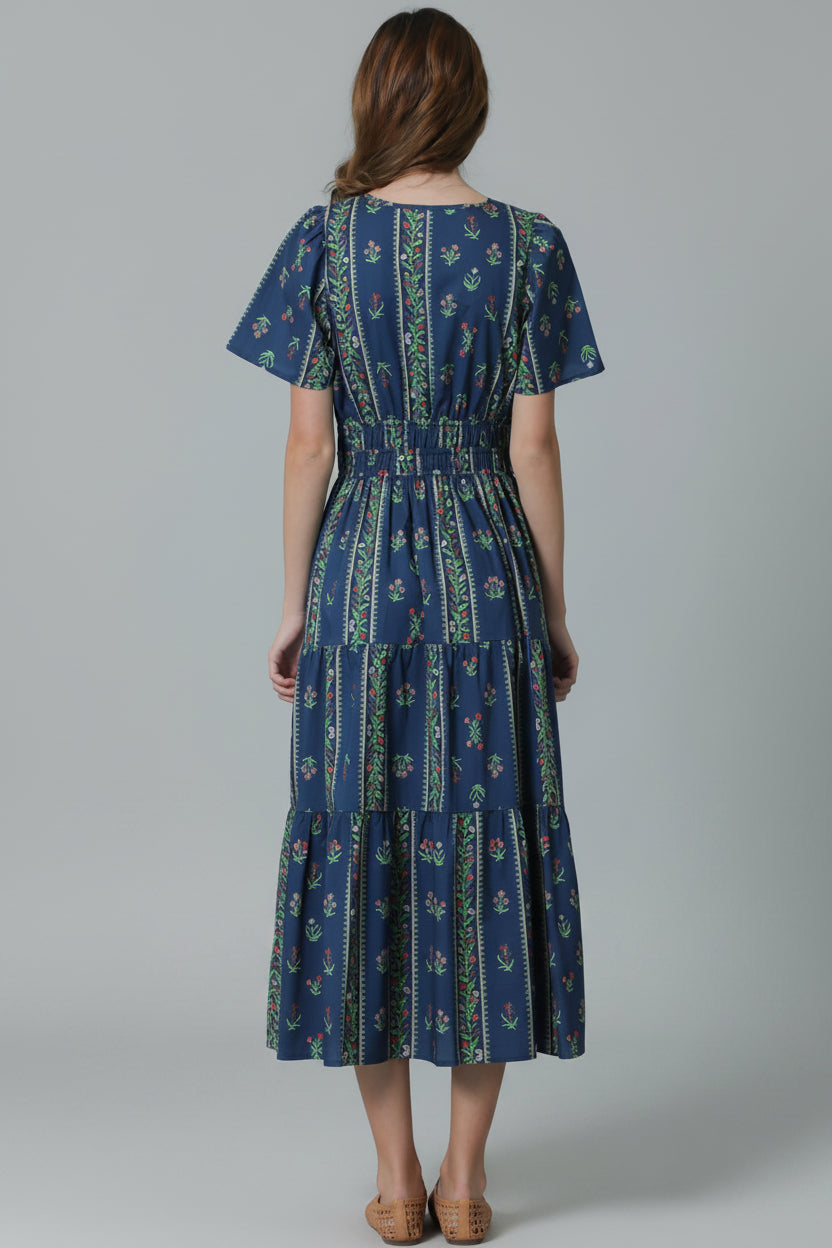 Tiered Poplin Maxi Dress
