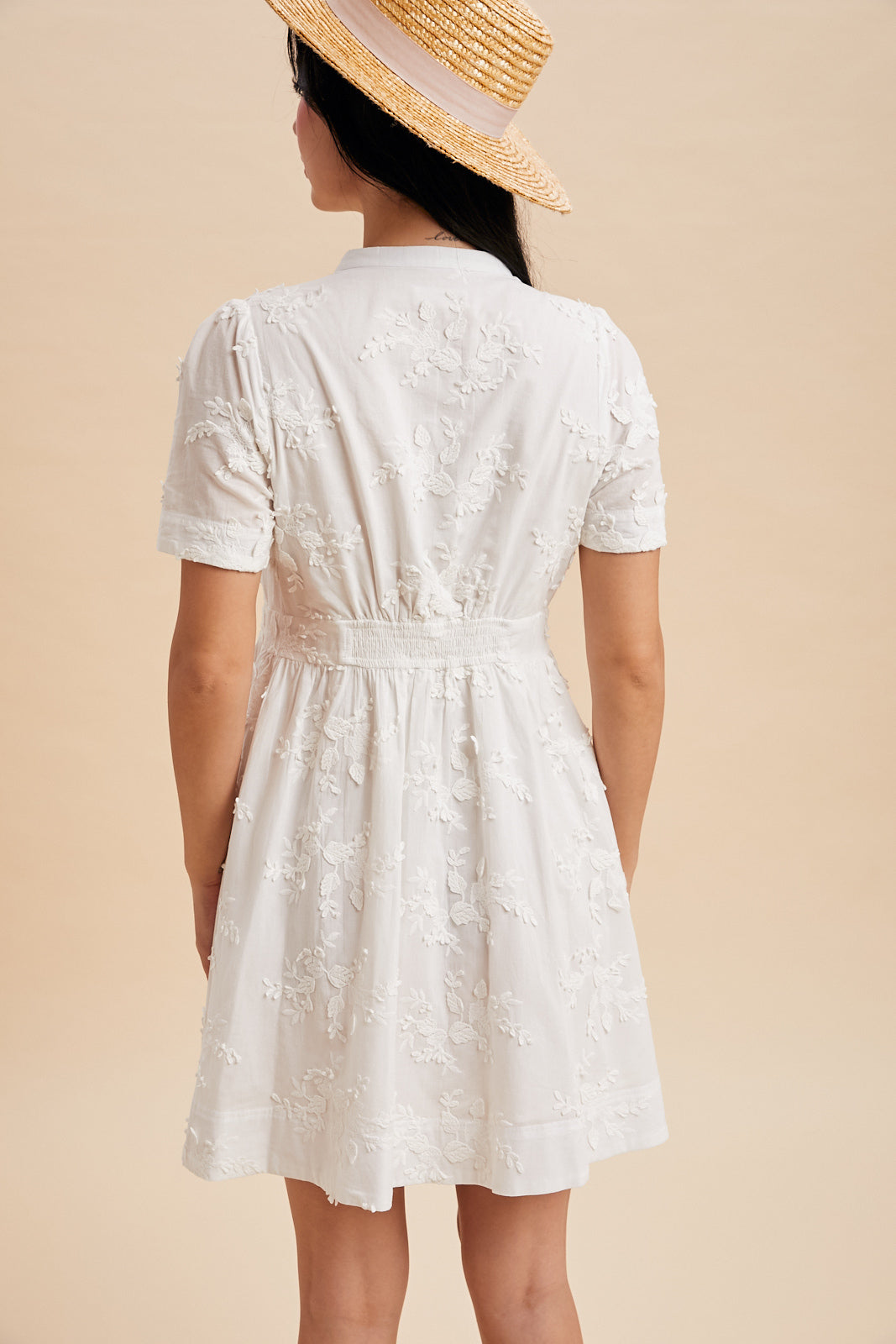Floral Embossed Mini Dress