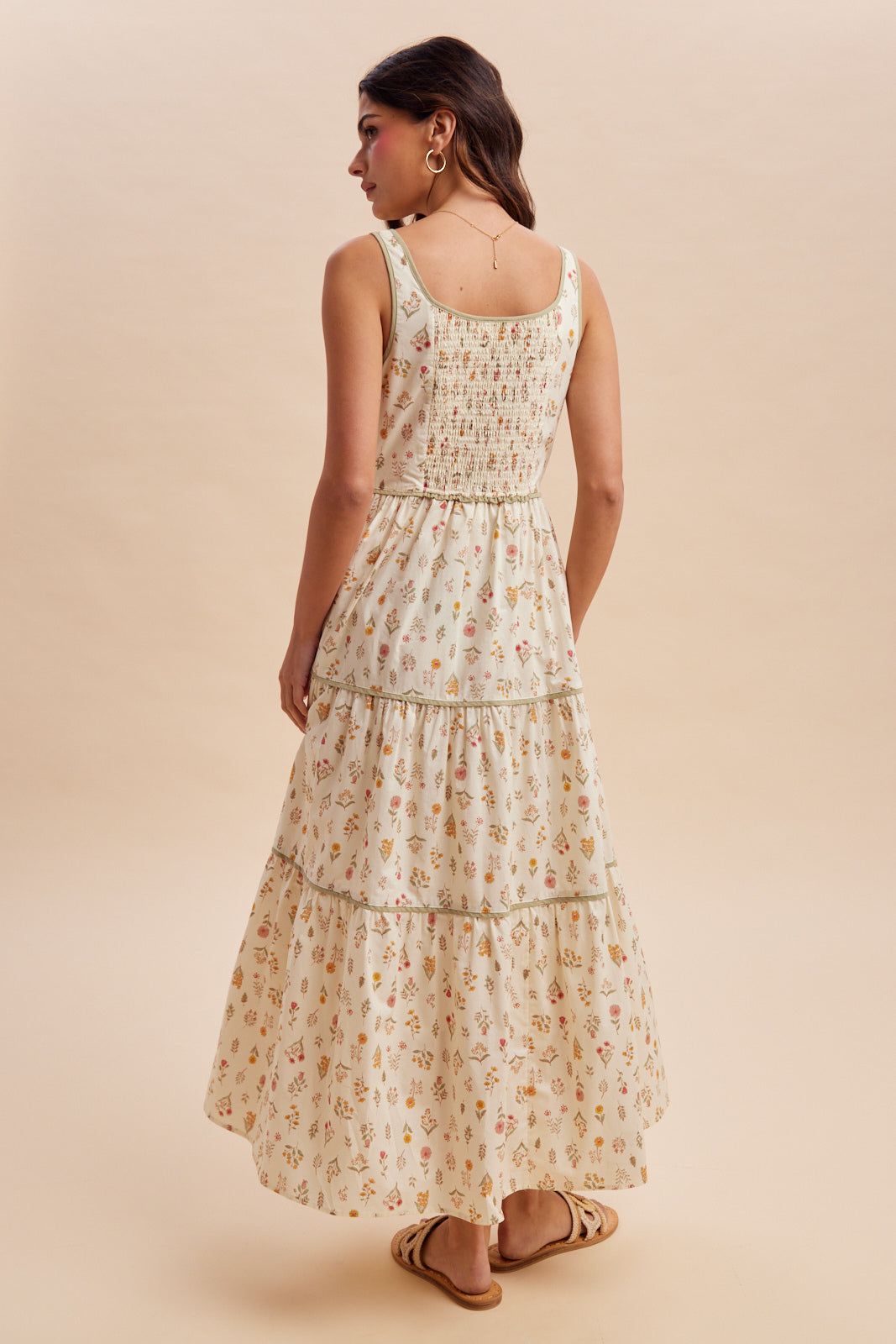 Lace Front Floral Maxi Dress