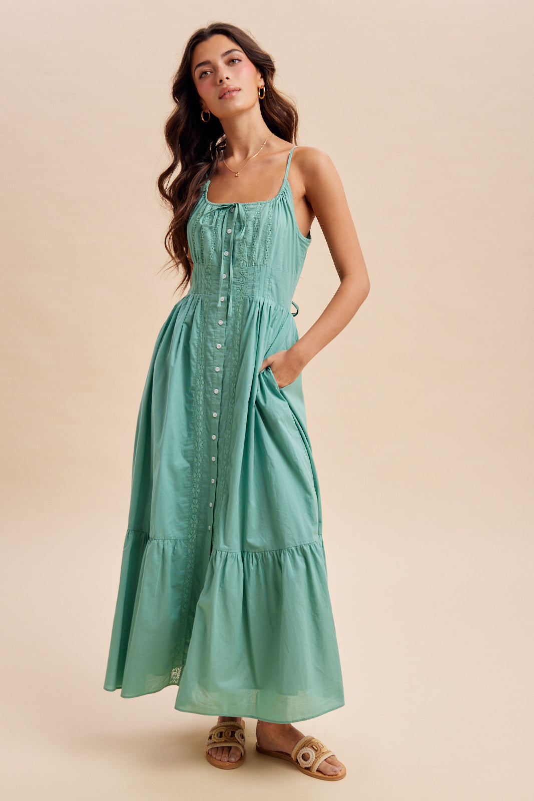 Button Down Cotton Maxi Dress