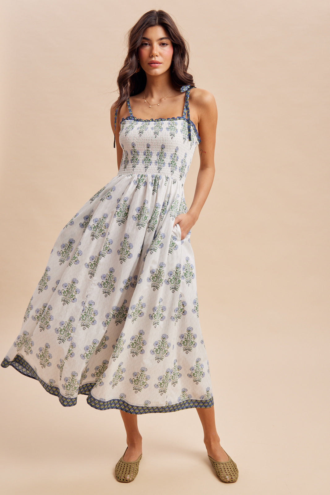 Smocked Floral Maxi Dress