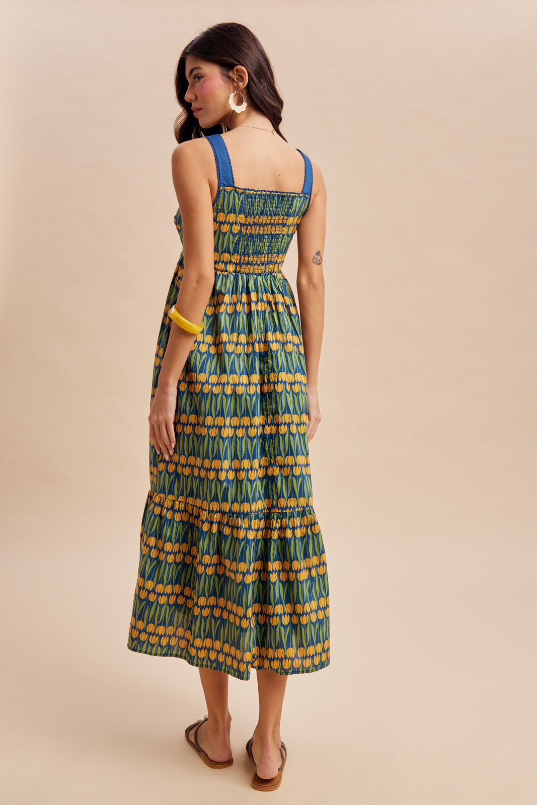 Floral Square Neck Maxi Dress