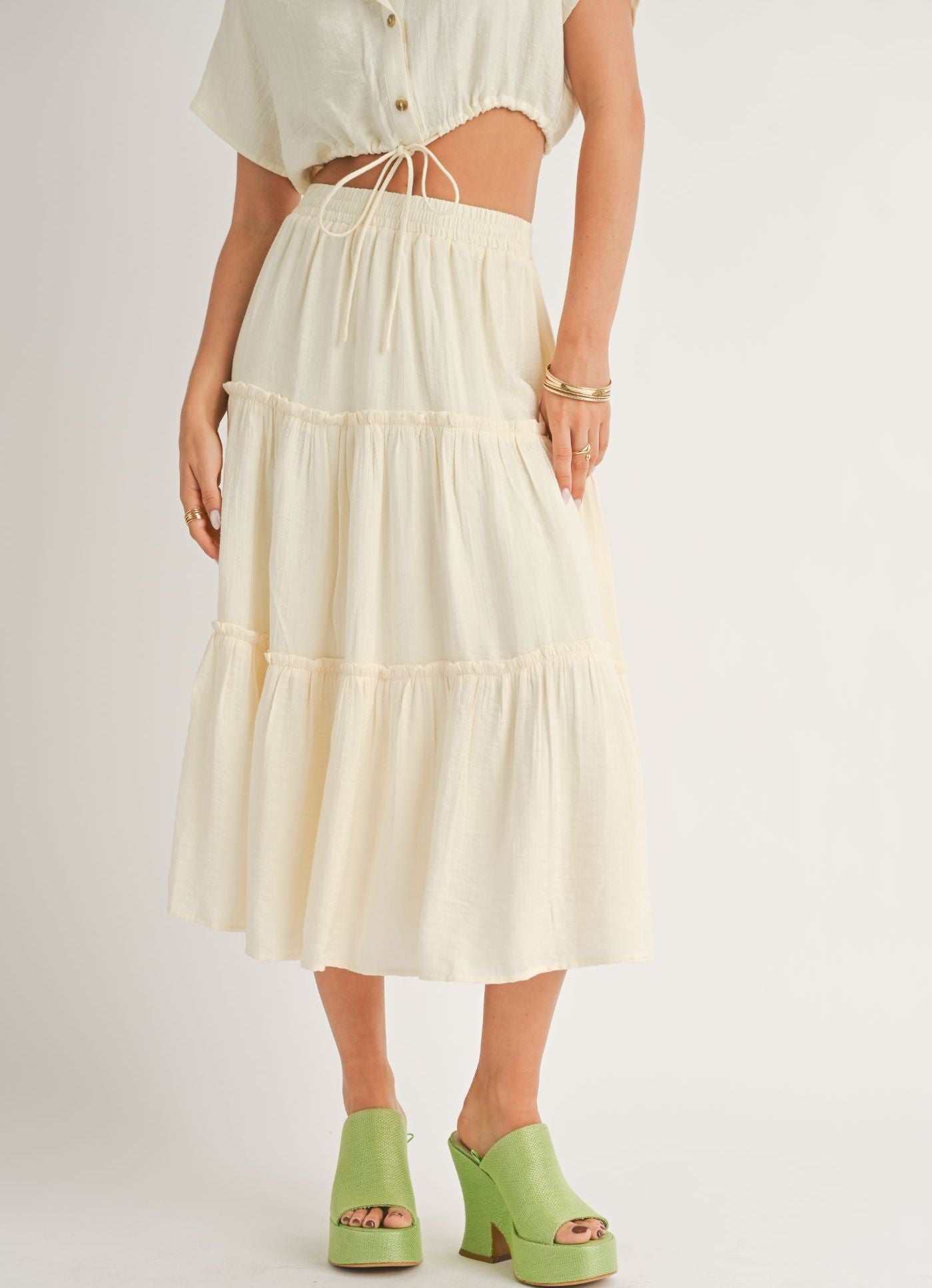 Grazie Three Tiered Midi Skirt