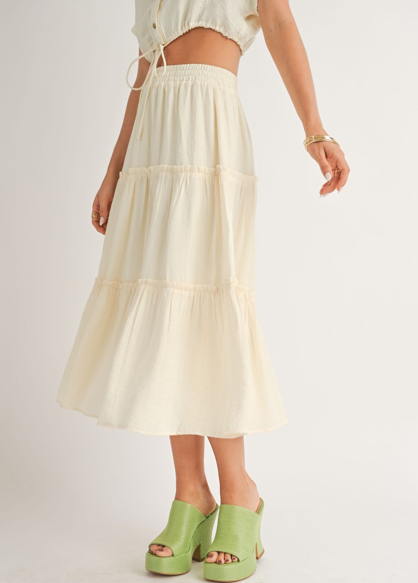 Grazie Three Tiered Midi Skirt