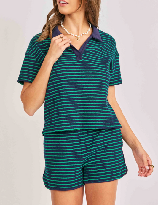 Jetty Stripe Polo Tee