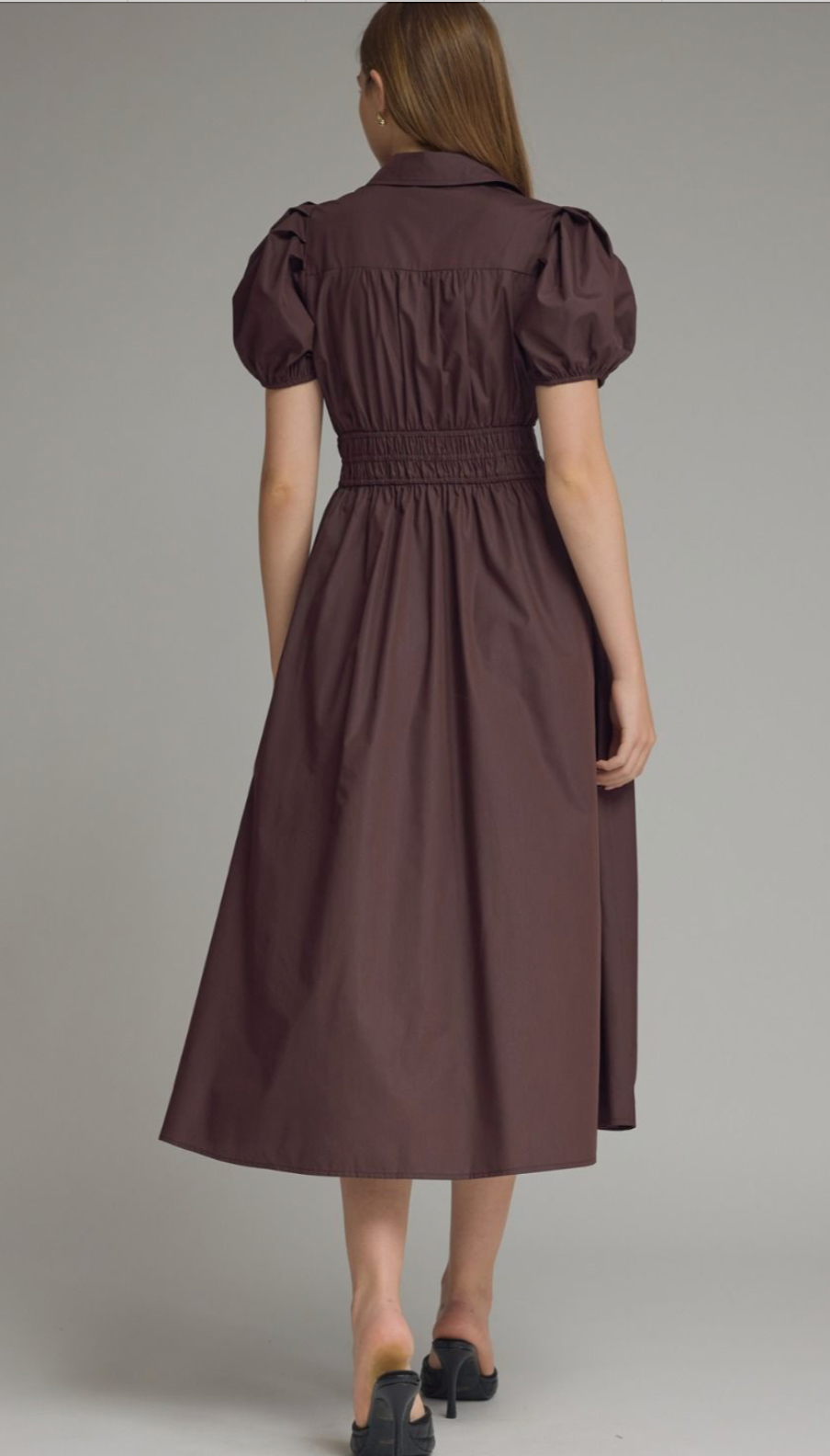 Puff Sleeve Midi Dress