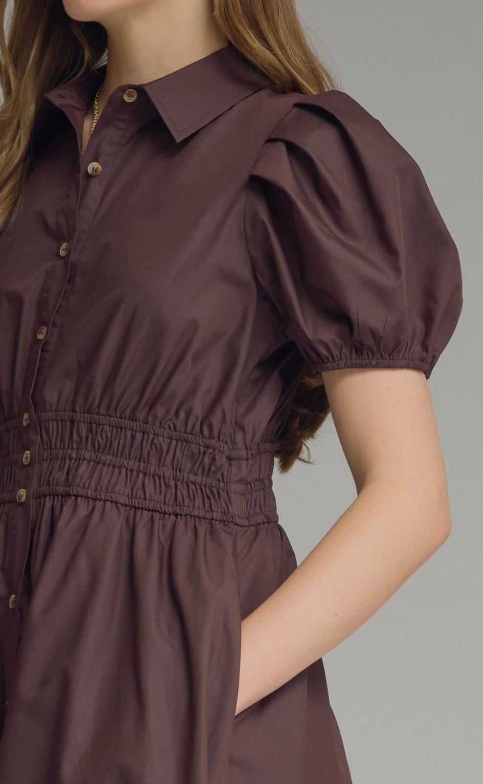 Puff Sleeve Midi Dress