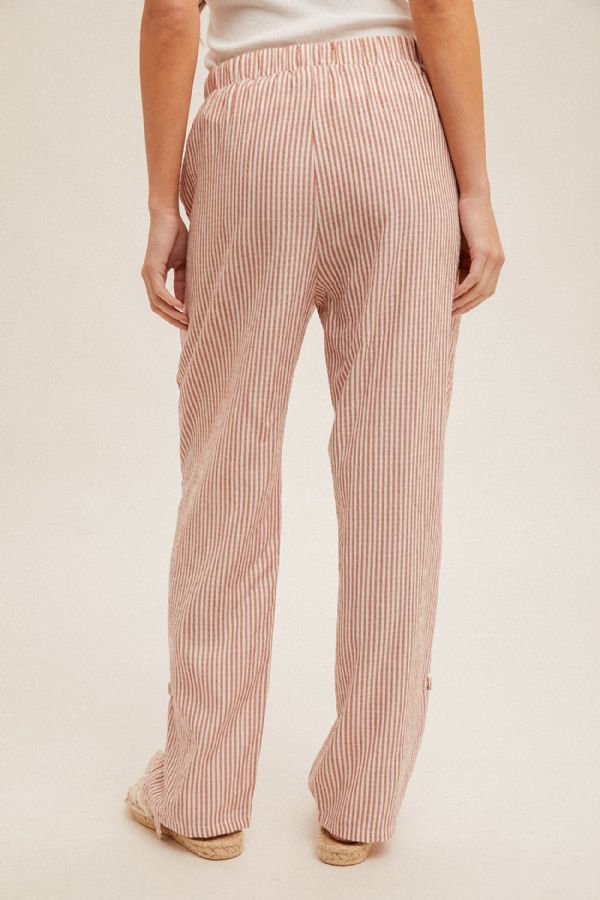 Rolled Hem Stripe Pants
