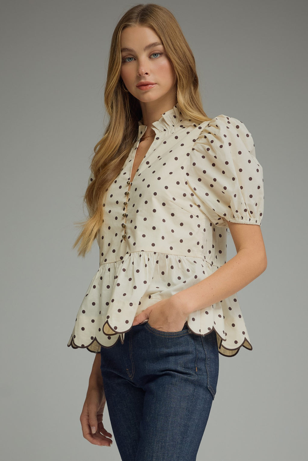Peplum Polka Dot Top