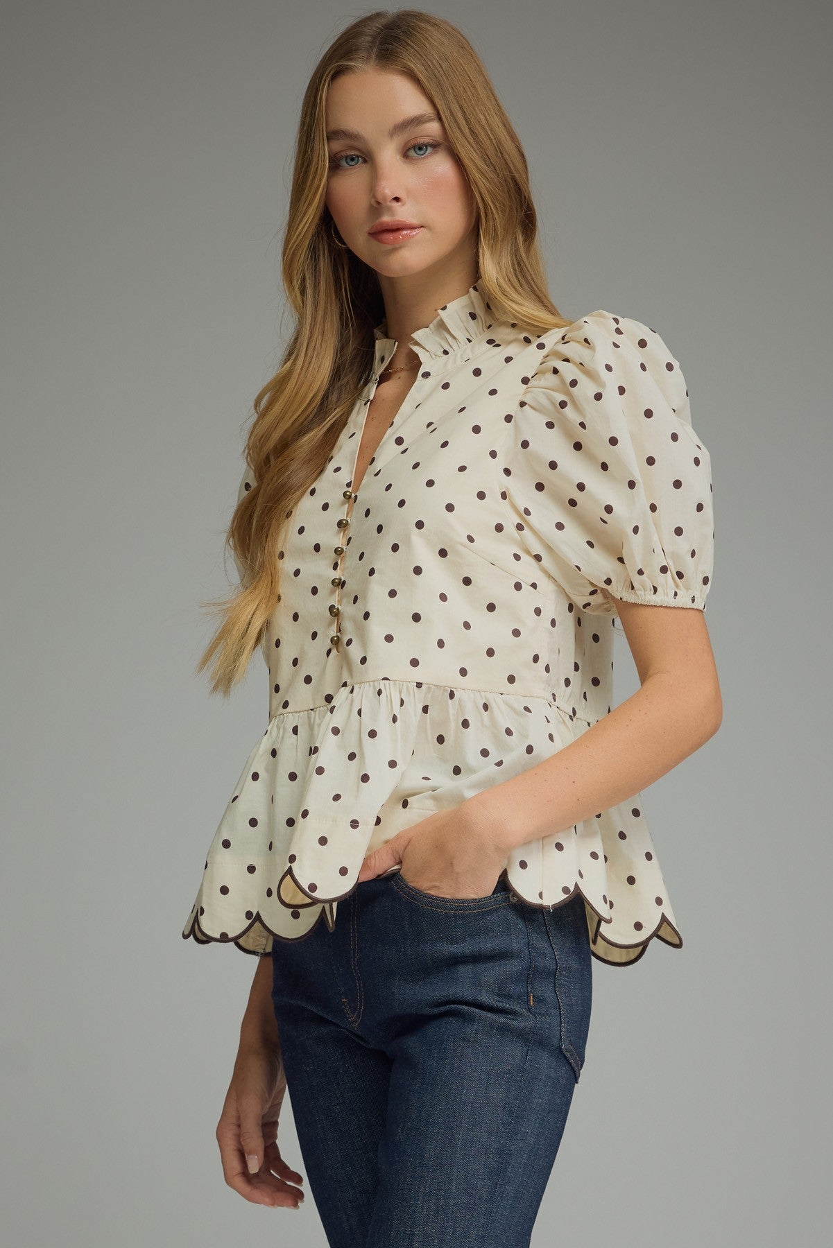 Peplum Polka Dot Top