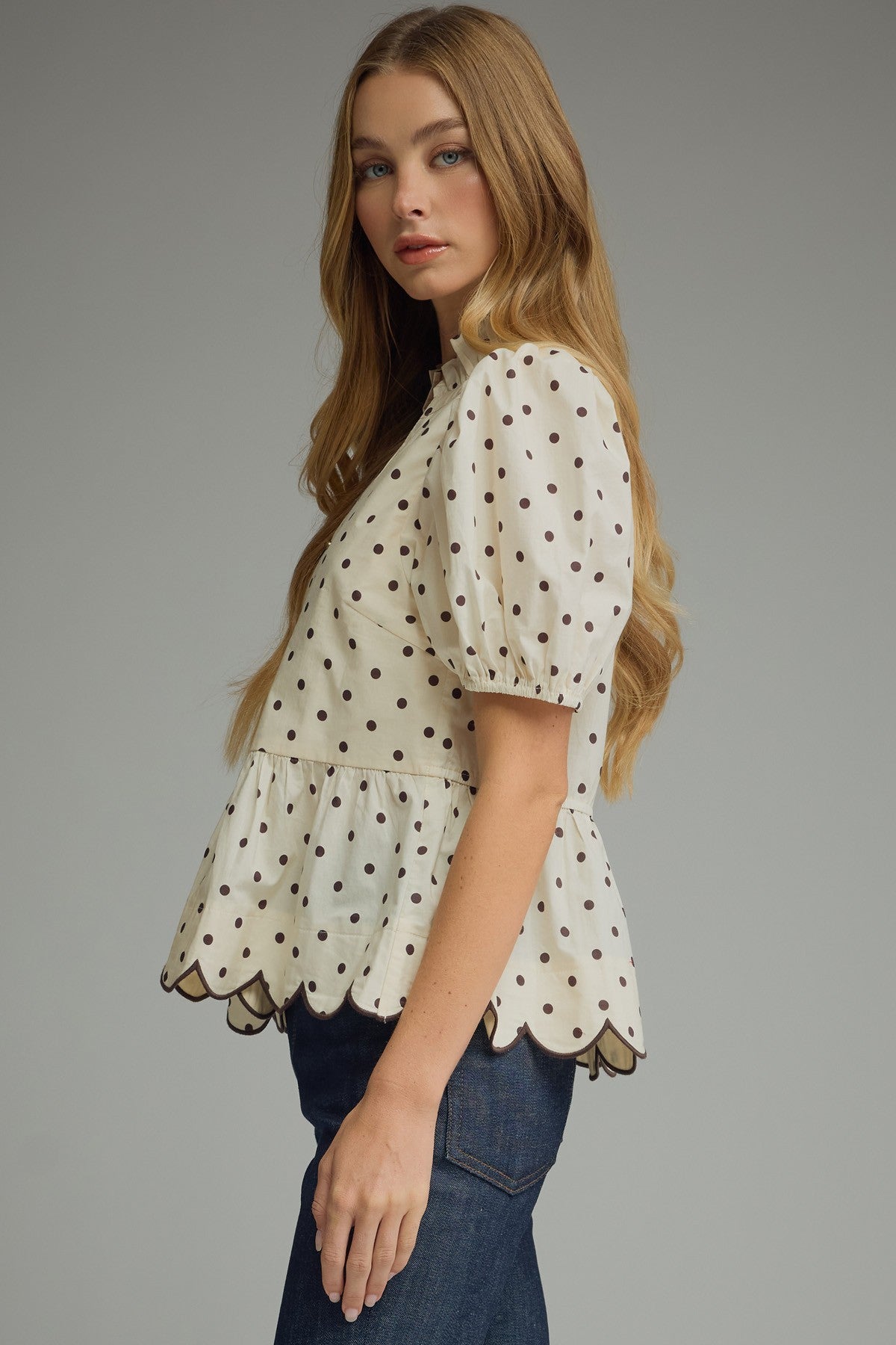 Peplum Polka Dot Top
