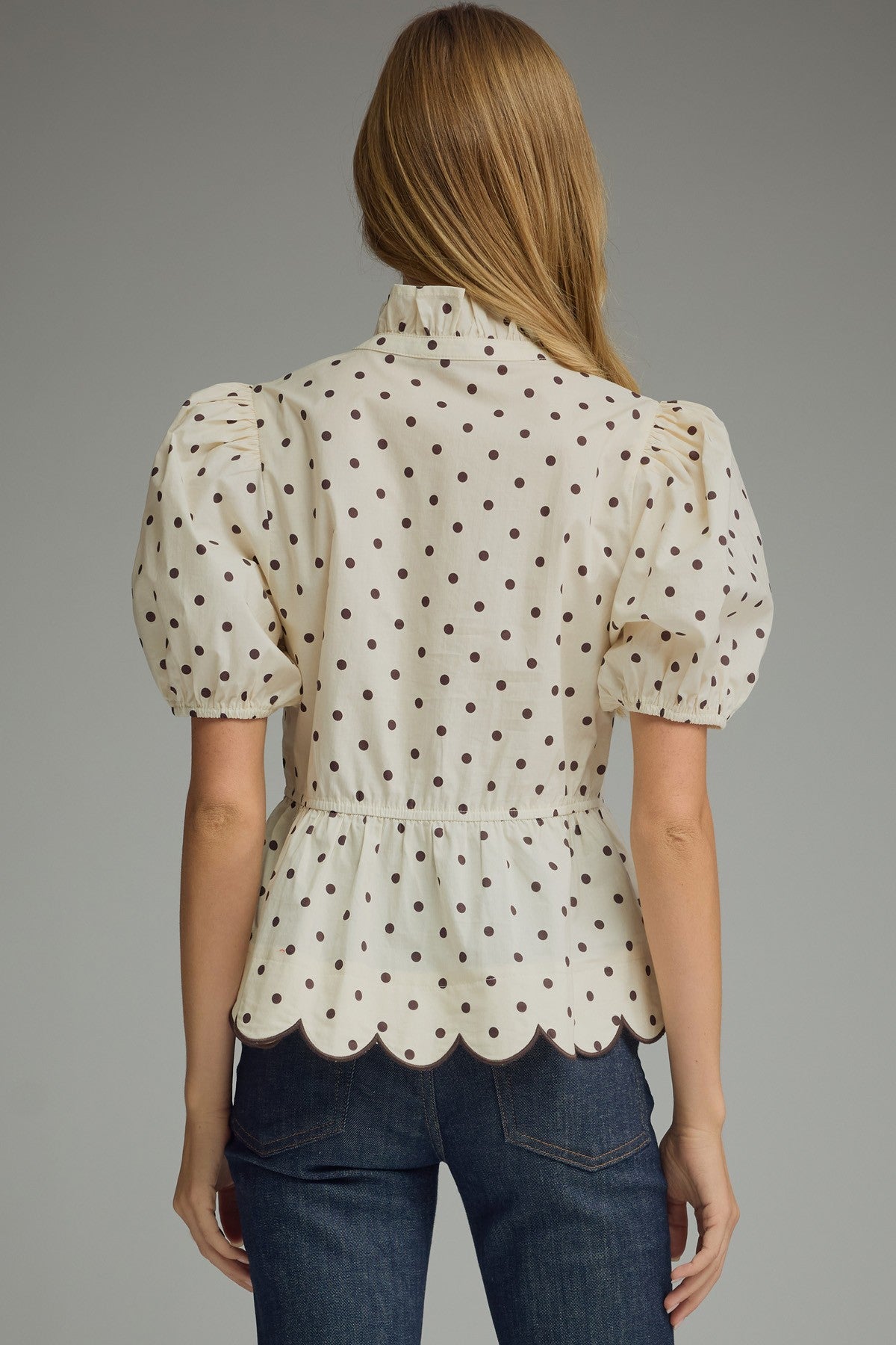 Peplum Polka Dot Top