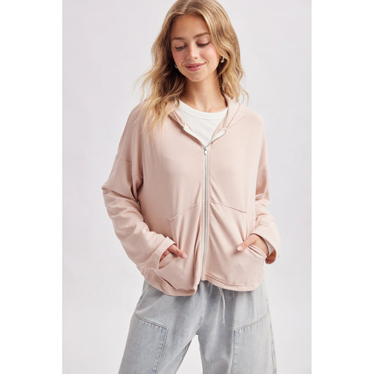 Striped Zip Up Hoodie