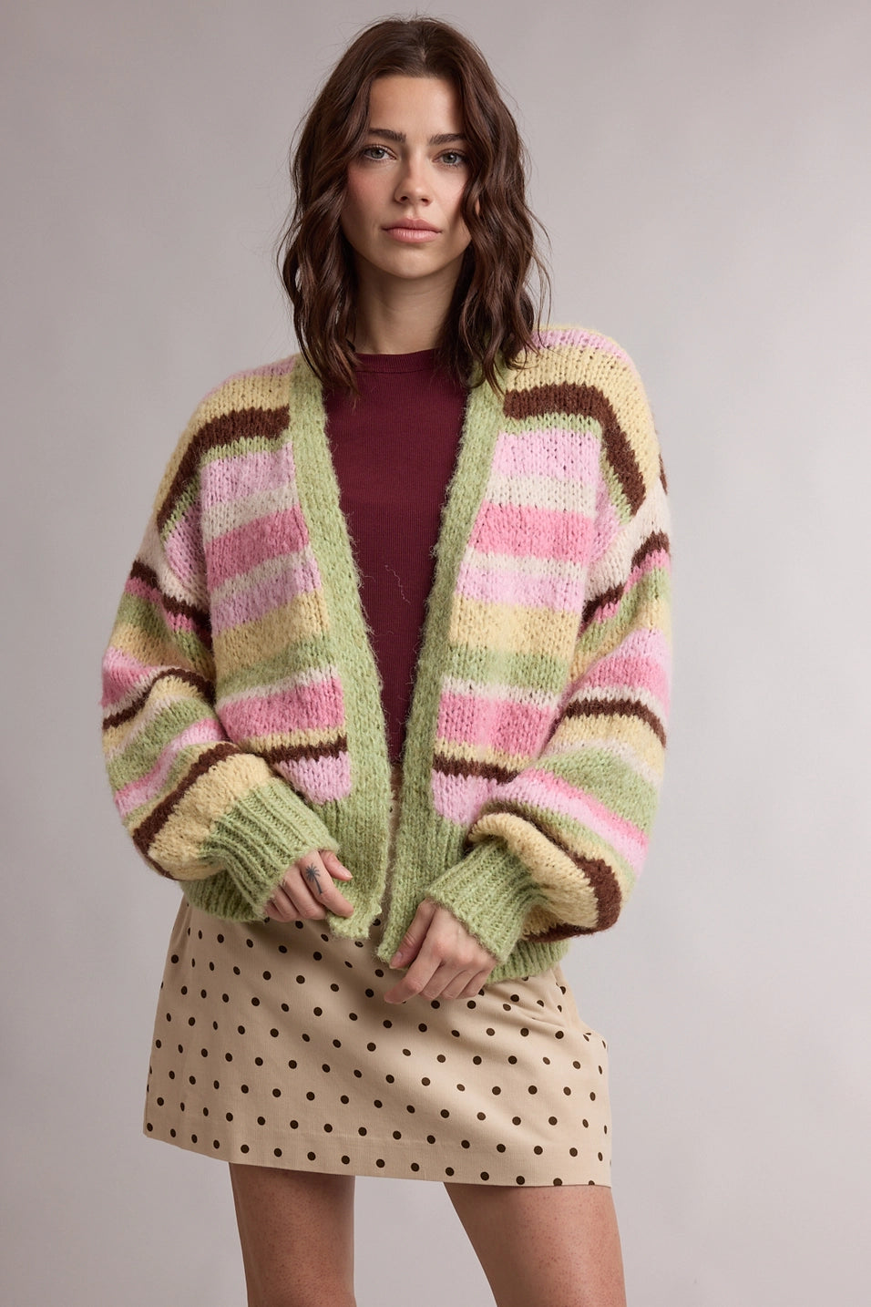 Striped Colorblock Cardigan