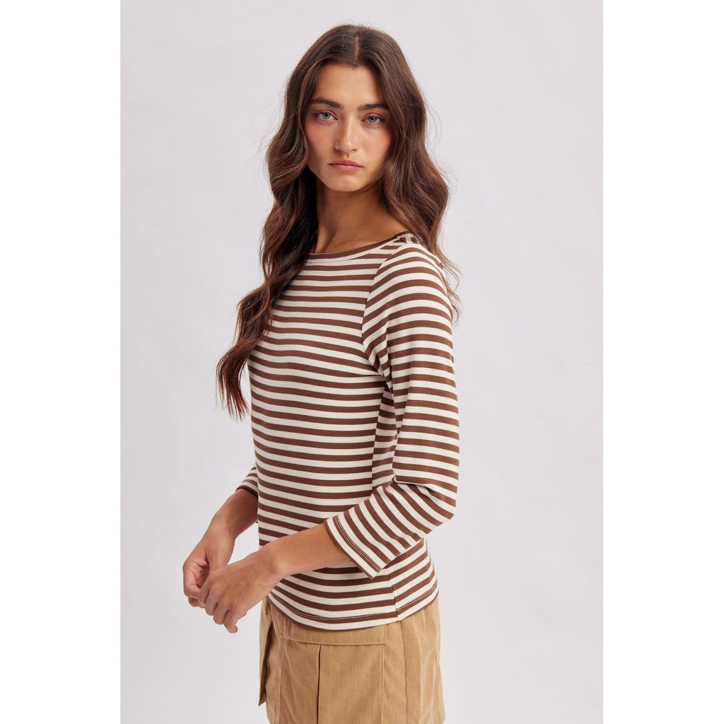Striped Boatneck Top