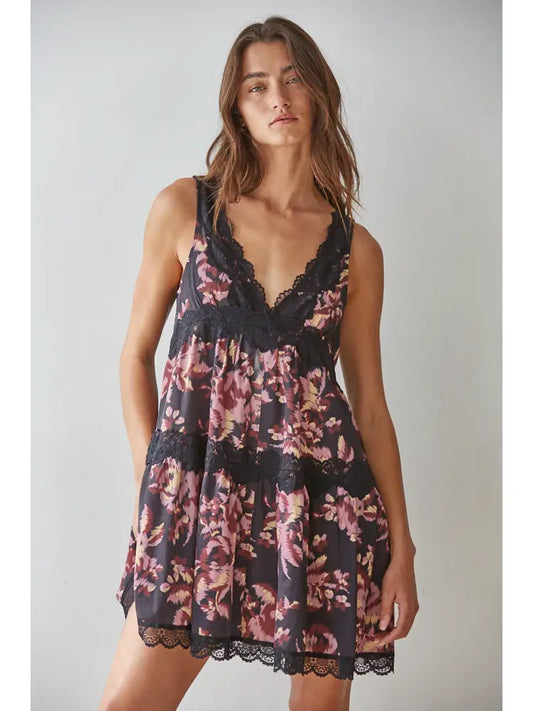 Floral V-Neck Mini Dress