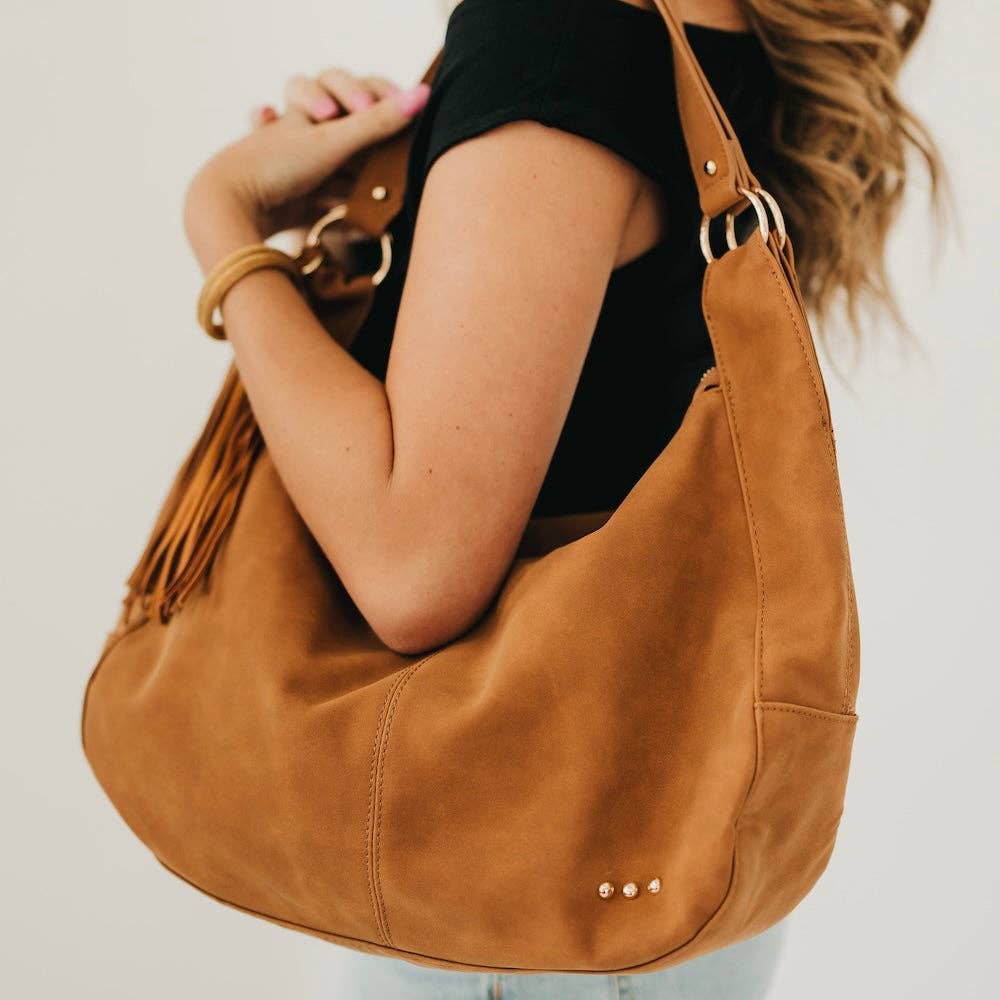 Hazel Hobo Shoulder Bag with Tassel