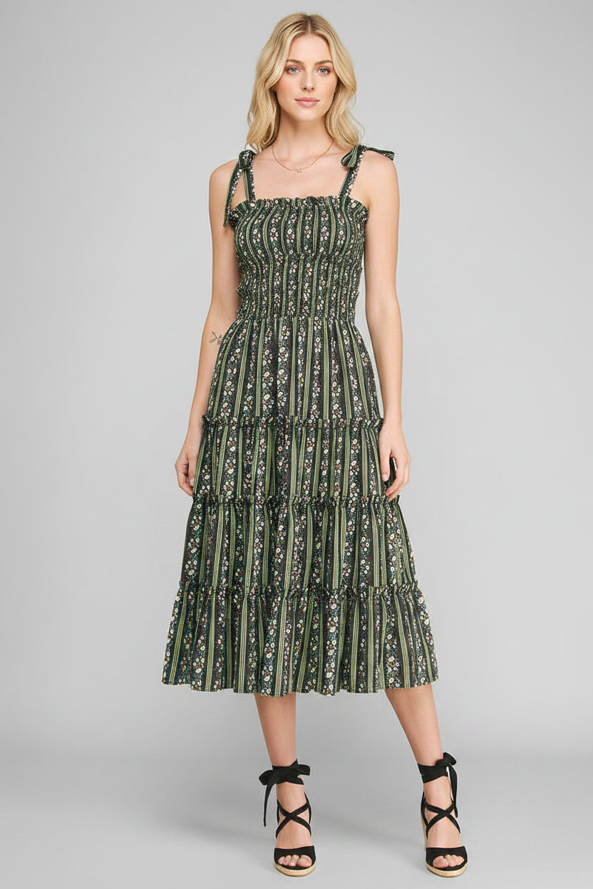 Spring Floral Midi Dress