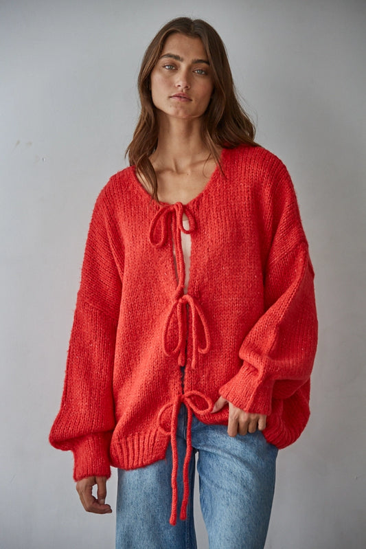 Slouchy Tie Front Cardigan