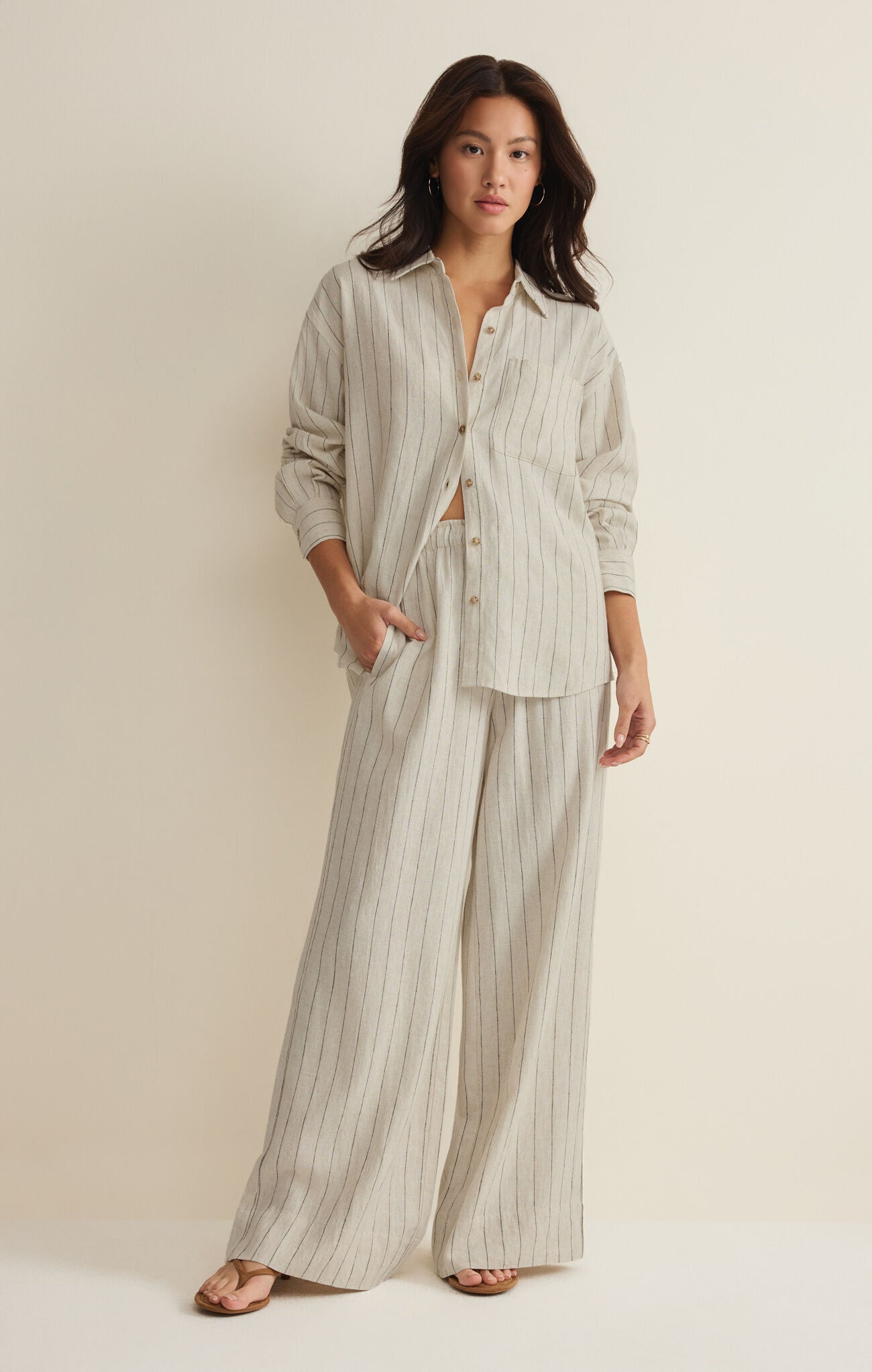 Alfie Striped Button Up Top