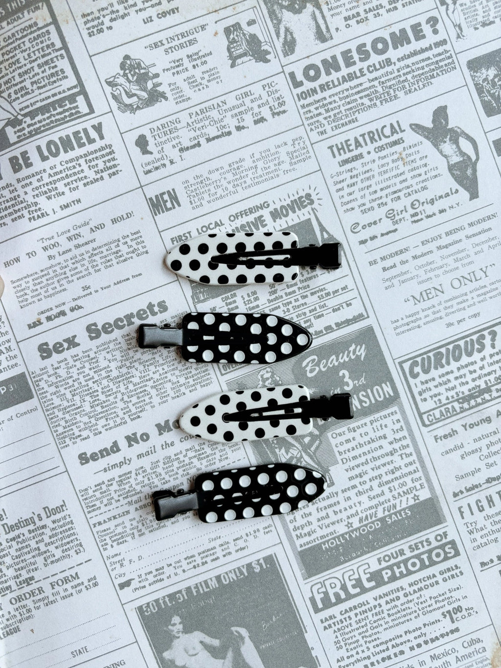 Polka Dot Flat Clips
