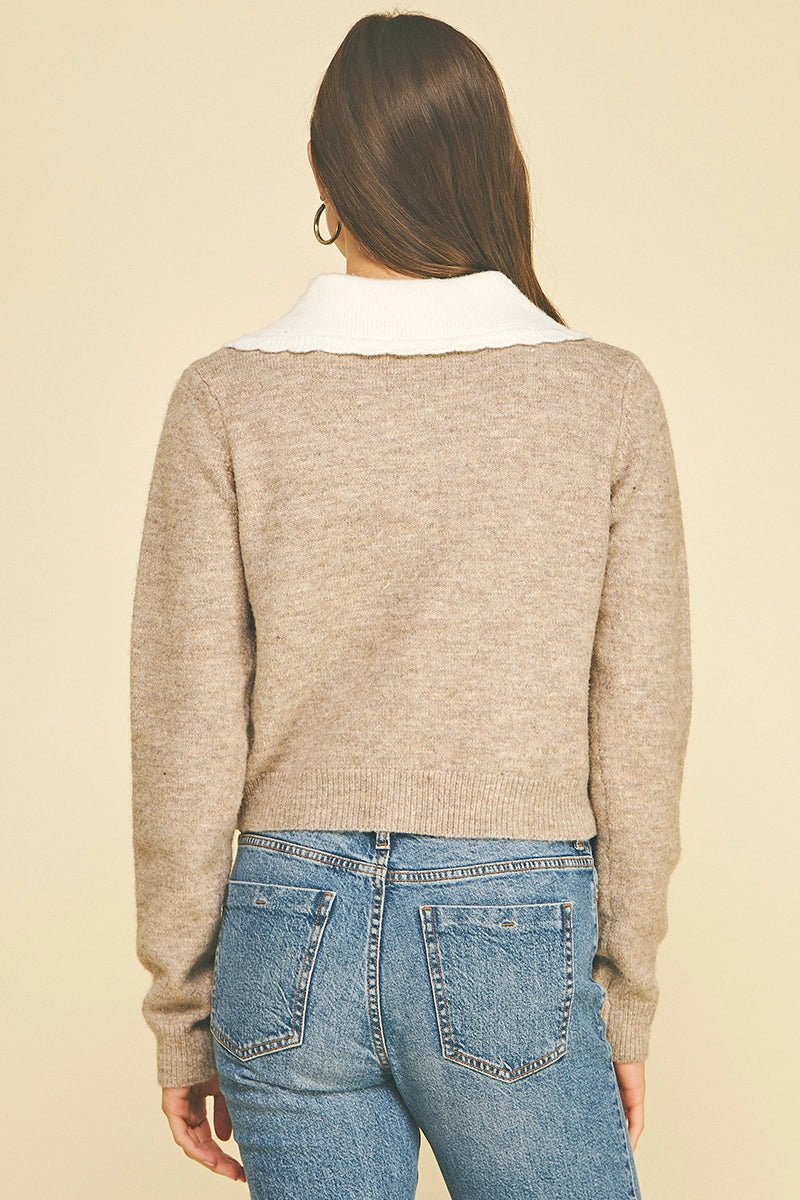 Collared Cardigan w/ Patch Pockets