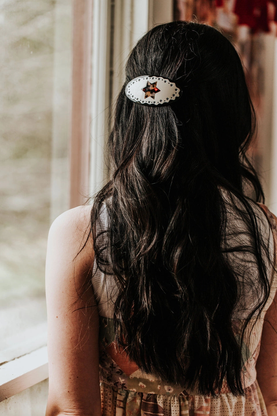 Tortoise Star Large Barrette