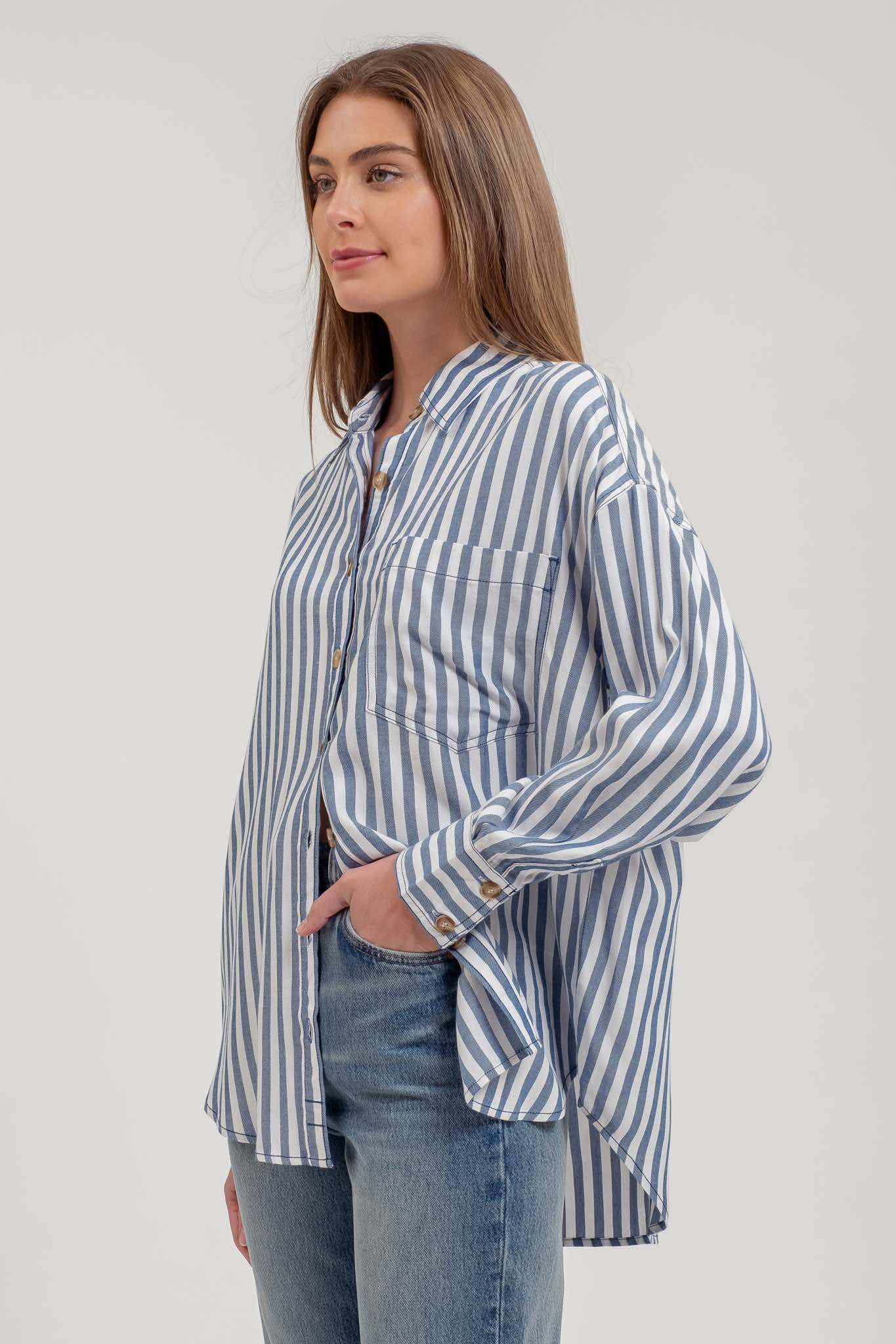 Stripe Collared Button Down